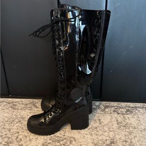 Black knee high (xxhi) heel converse Wsz7